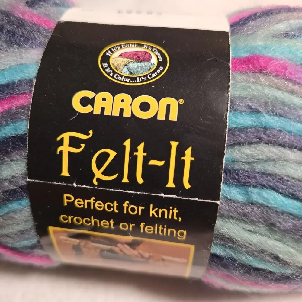 Vintage Caron Felt It Yarn | “Rose Garden” | 100% Wool | DISCONTINUED